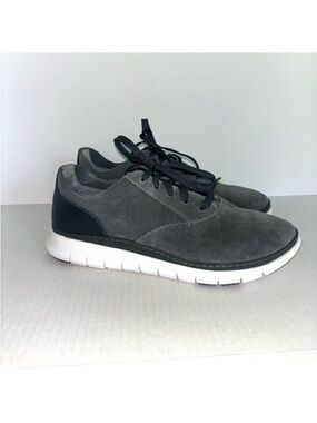 Vionic Taylor Casual Sneaker Gray Suede Leather Lace Up Comfort Women’s 8‎ Wide